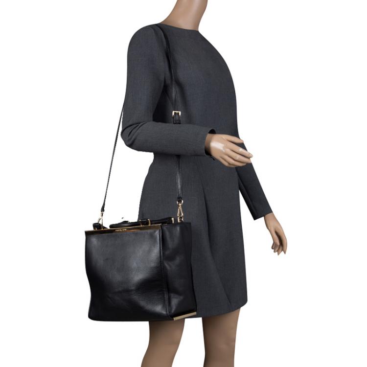 Pre Owned Michael Michael Kors Black Leather Tote