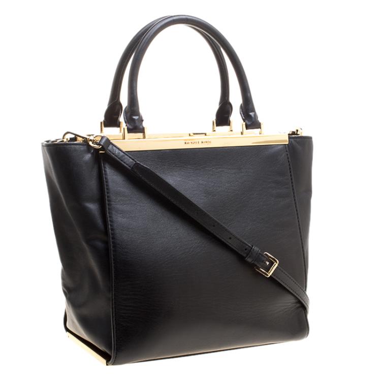 Pre Owned Michael Michael Kors Black Leather Tote