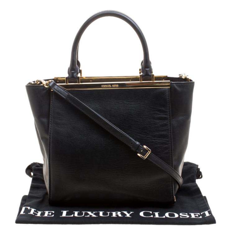 Pre Owned Michael Michael Kors Black Leather Tote
