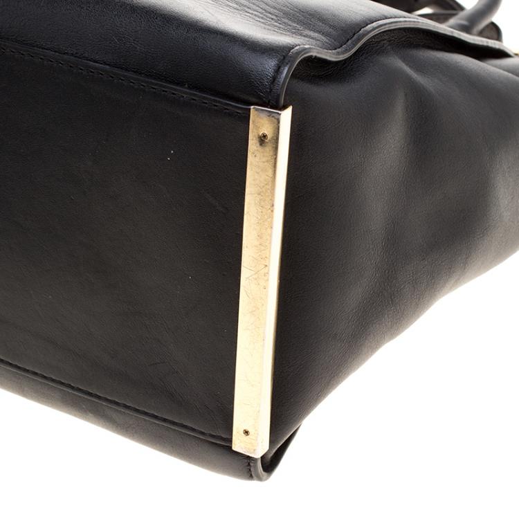 Pre Owned Michael Michael Kors Black Leather Tote