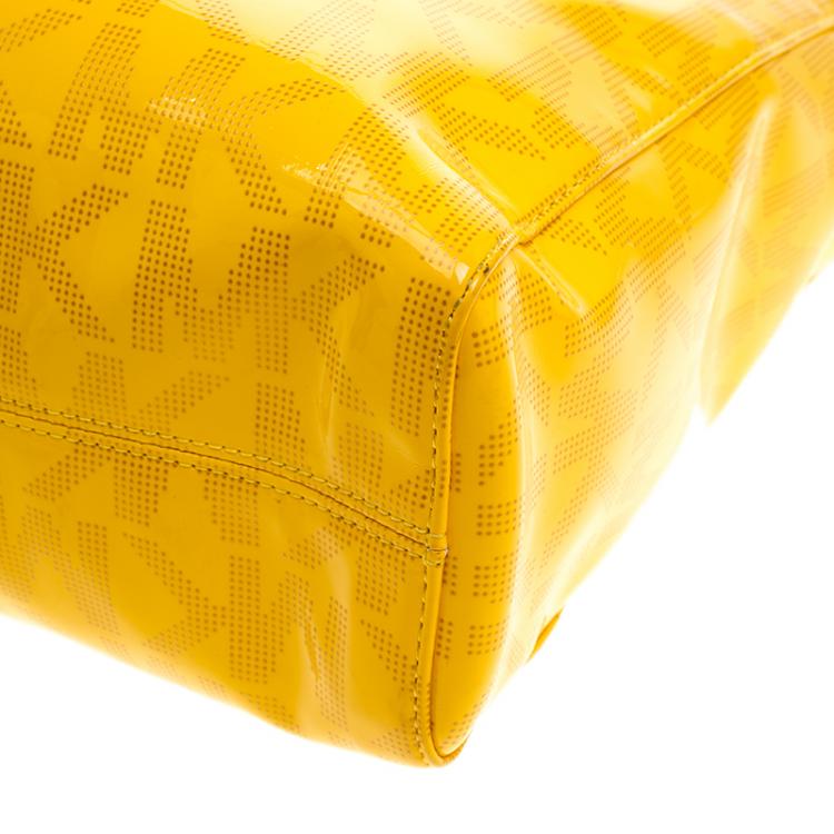 Pre Owned Michael Michael Kors Yellow Patent Leather Tote