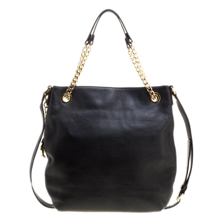 Pre Owned Michael Kors Black Leather Shoulder Bag