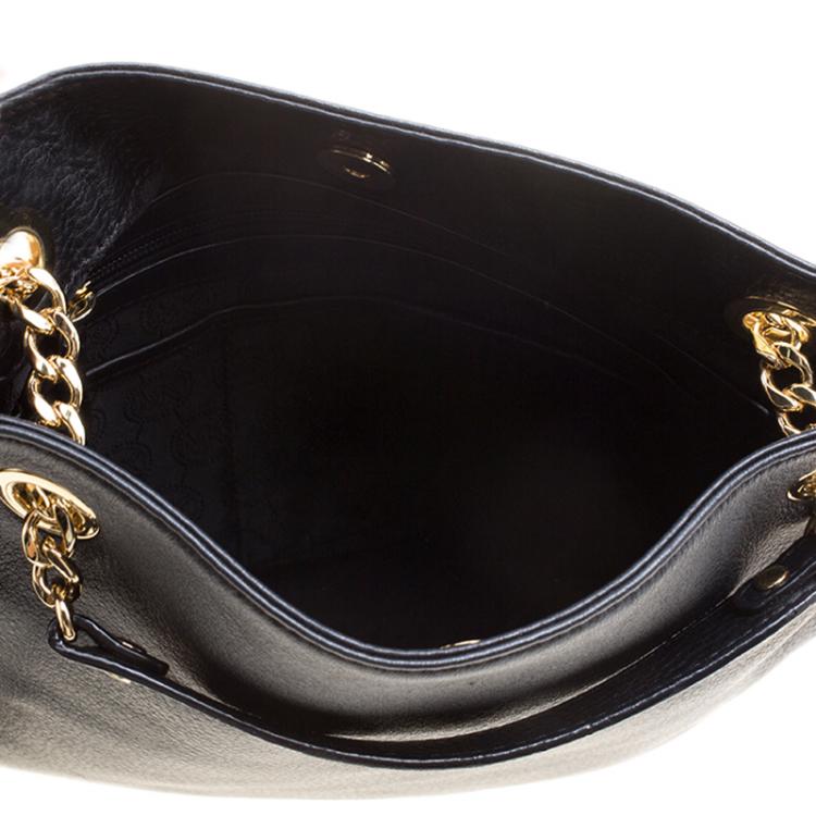 Pre Owned Michael Kors Black Leather Shoulder Bag
