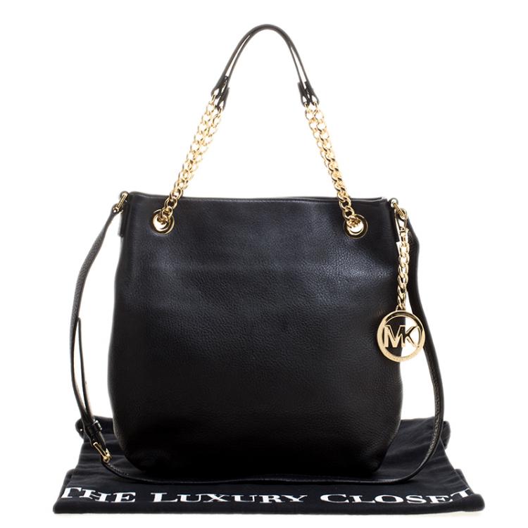Pre Owned Michael Kors Black Leather Shoulder Bag