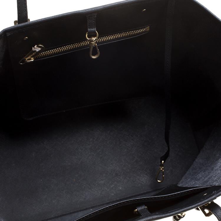 مملوكة مسبقًا Michael Michael Kors Black Saffiano Leather Jetset Travel Tote