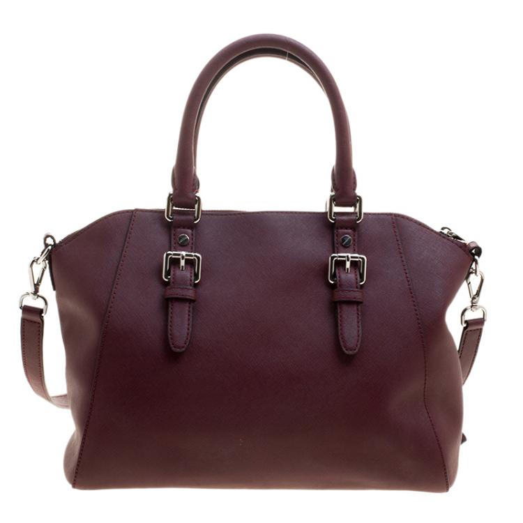 Pre Owned Michael Michael Kors Bordeaux Saffiano Leather Ciara Tote