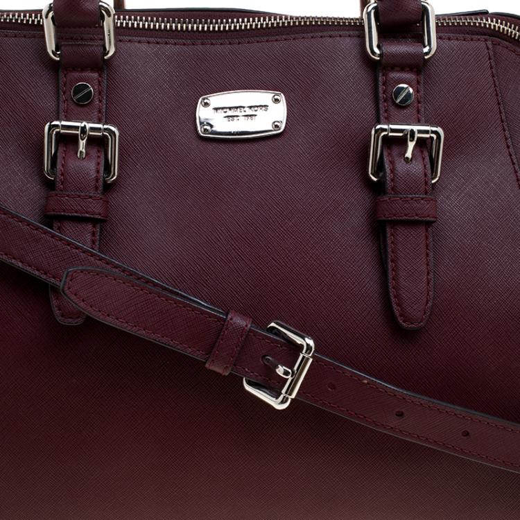 Pre Owned Michael Michael Kors Bordeaux Saffiano Leather Ciara Tote