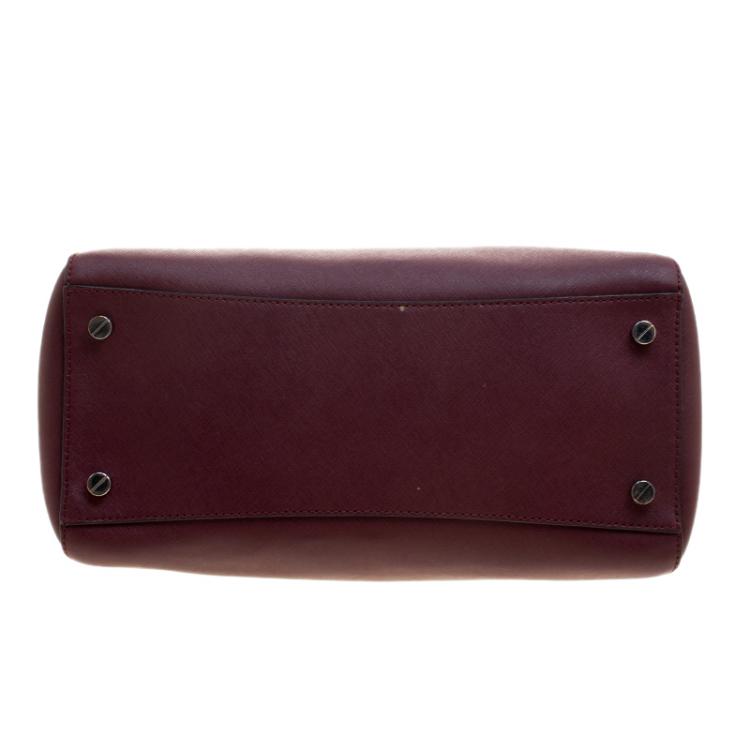 Pre Owned Michael Michael Kors Bordeaux Saffiano Leather Ciara Tote