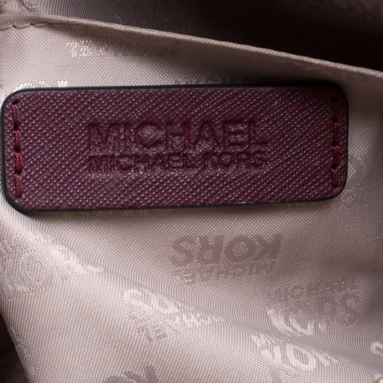 Pre Owned Michael Michael Kors Bordeaux Saffiano Leather Ciara Tote
