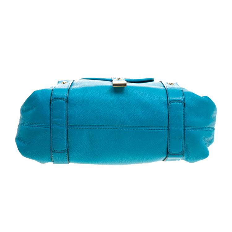 Pre Owned Michael Michael Kors Turquoise Leather Shoulder Bag