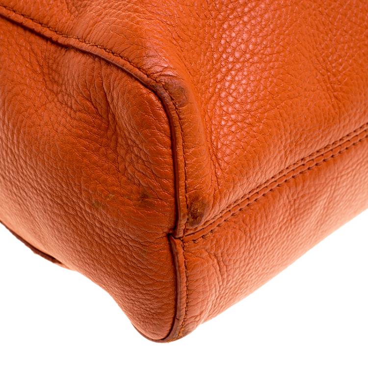 Pre Owned Michael Michael Kors Orange Leather Tote