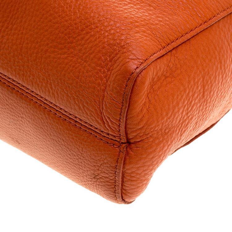 Pre Owned Michael Michael Kors Orange Leather Tote