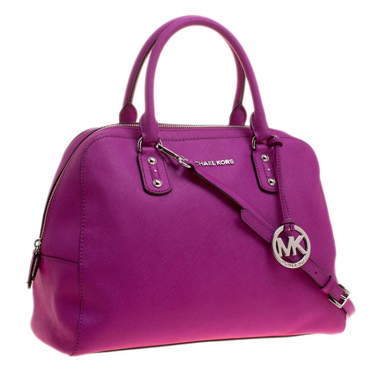 Pre Owned Michael Michael Kors Pink Saffiano Leather Satchel