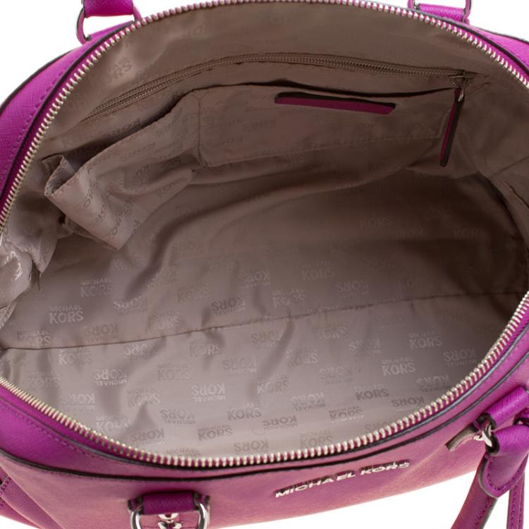 Pre Owned Michael Michael Kors Pink Saffiano Leather Satchel