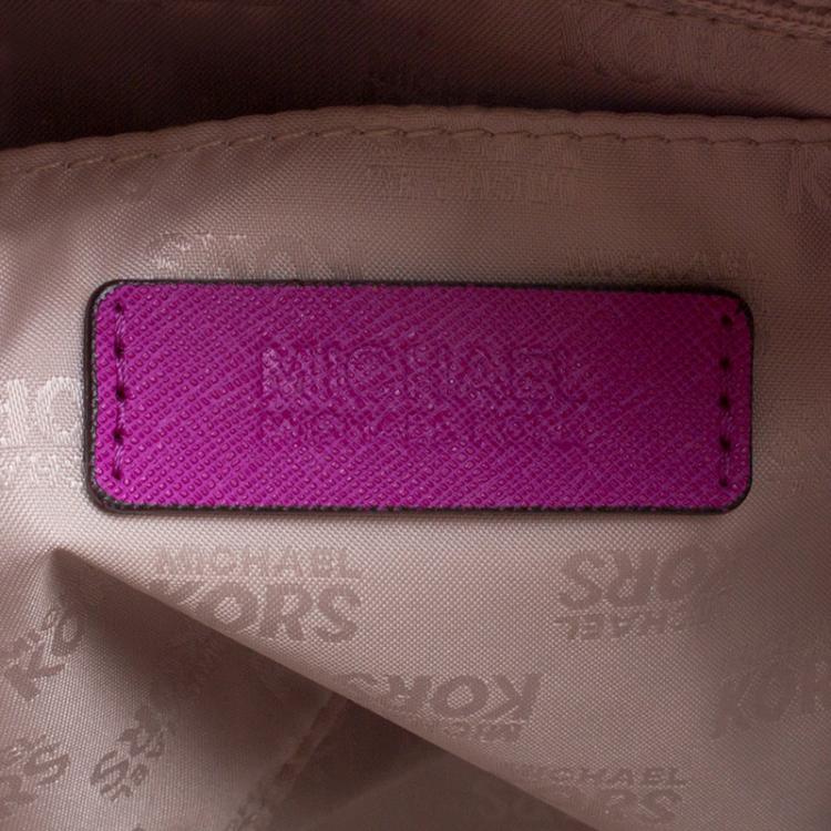 Pre Owned Michael Michael Kors Pink Saffiano Leather Satchel