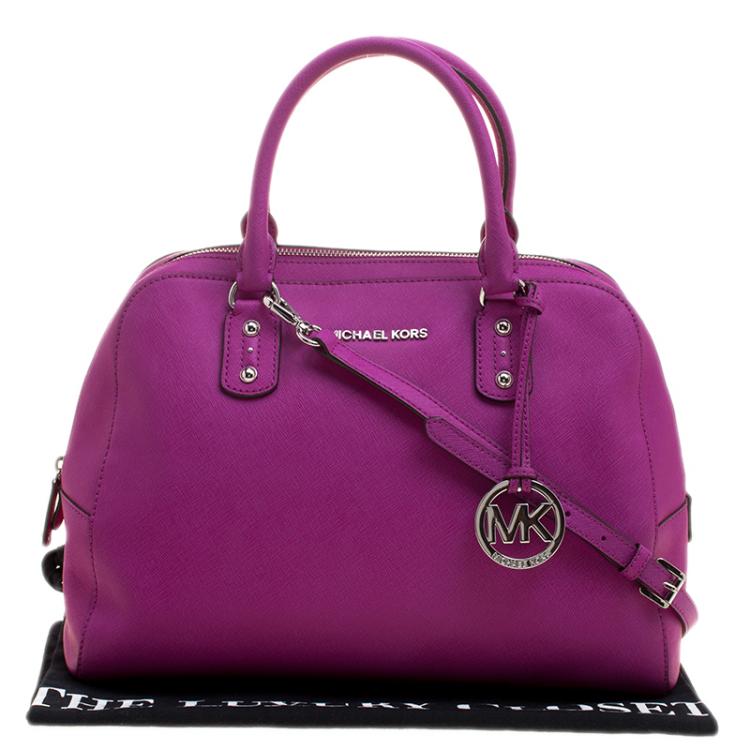 Pre Owned Michael Michael Kors Pink Saffiano Leather Satchel
