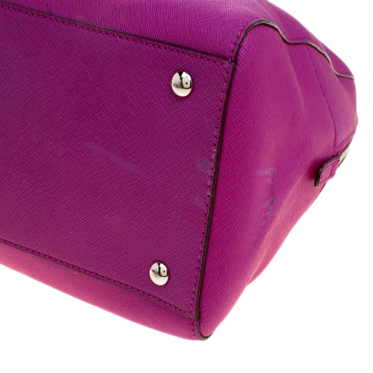 Pre Owned Michael Michael Kors Pink Saffiano Leather Satchel