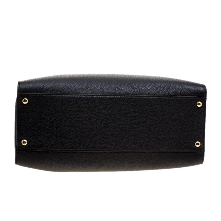 مملوكة مسبقًا  Michael Michael Kors Black Leather North South Hamilton Tote