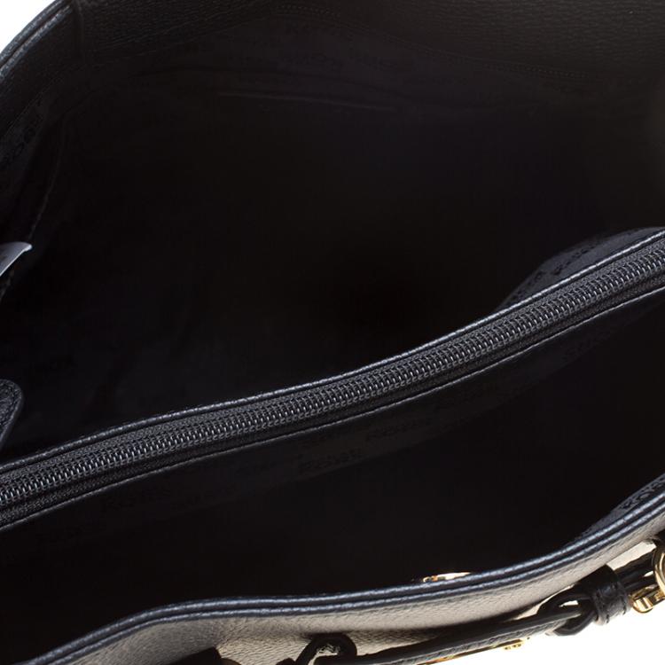 مملوكة مسبقًا  Michael Michael Kors Black Leather North South Hamilton Tote