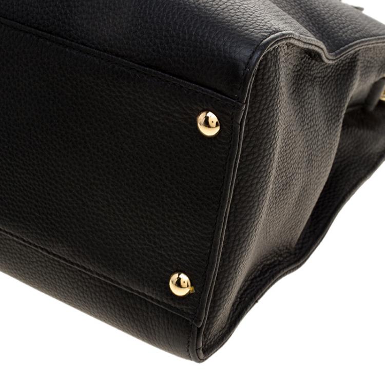 مملوكة مسبقًا  Michael Michael Kors Black Leather North South Hamilton Tote