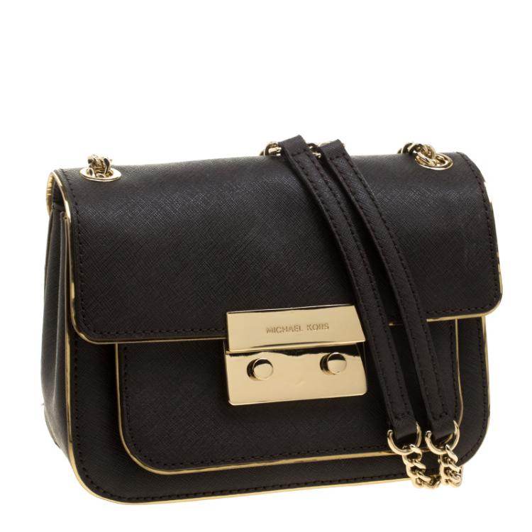 Pre Owned Michael Michael Kors Dark Brown Leather Sloan Shoulder Bag