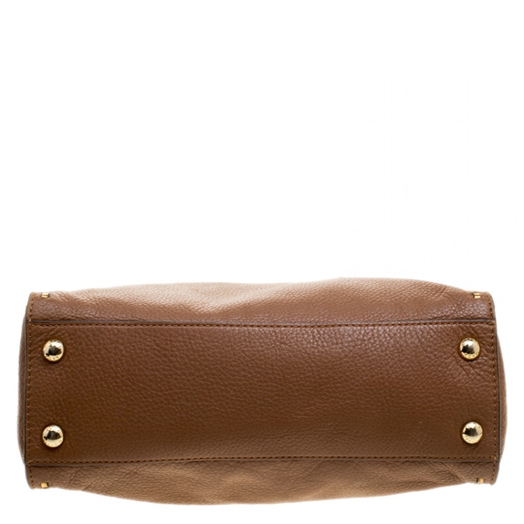 Pre Owned Michael Michael Kors Brown Leather East/West Hamilton Satchel