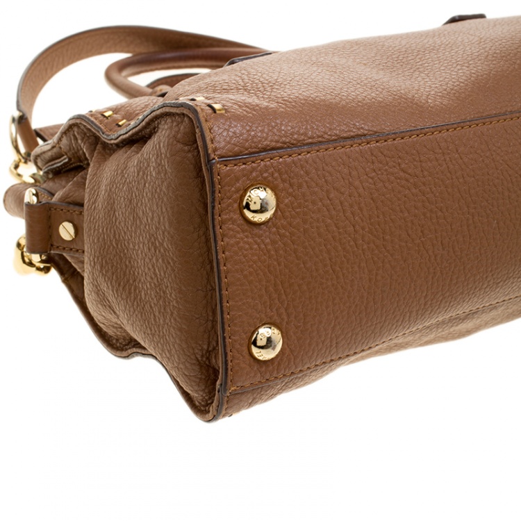 Pre Owned Michael Michael Kors Brown Leather East/West Hamilton Satchel