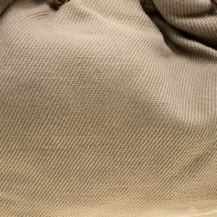 Pre Owned Michael Michael Kors Beige Canvas Hobo 