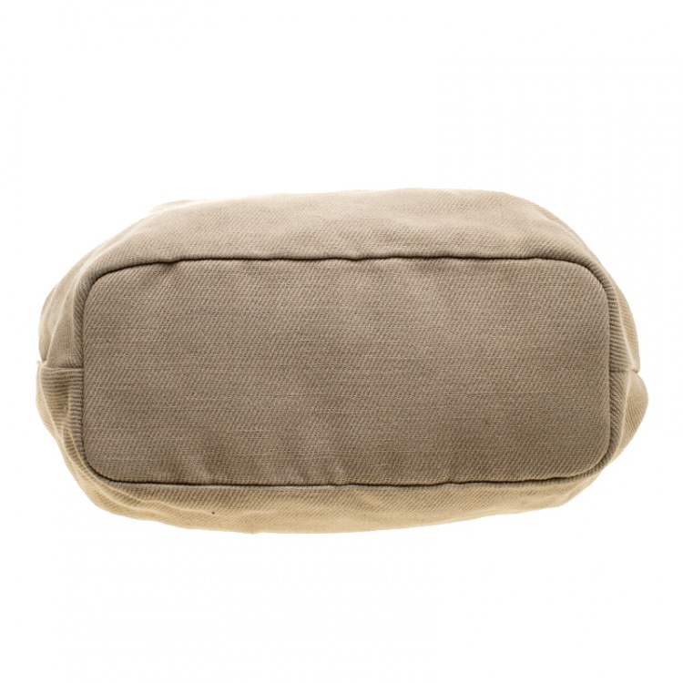Pre Owned Michael Michael Kors Beige Canvas Hobo 