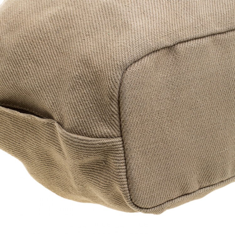 Pre Owned Michael Michael Kors Beige Canvas Hobo 