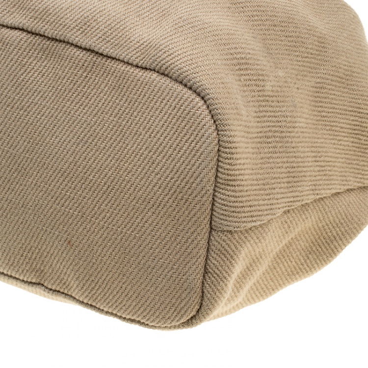 Pre Owned Michael Michael Kors Beige Canvas Hobo 