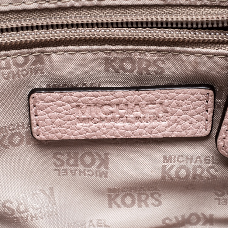 Pre Owned Michael Michael Kors Blush Pink Leather Bedford Tassel Satchel 