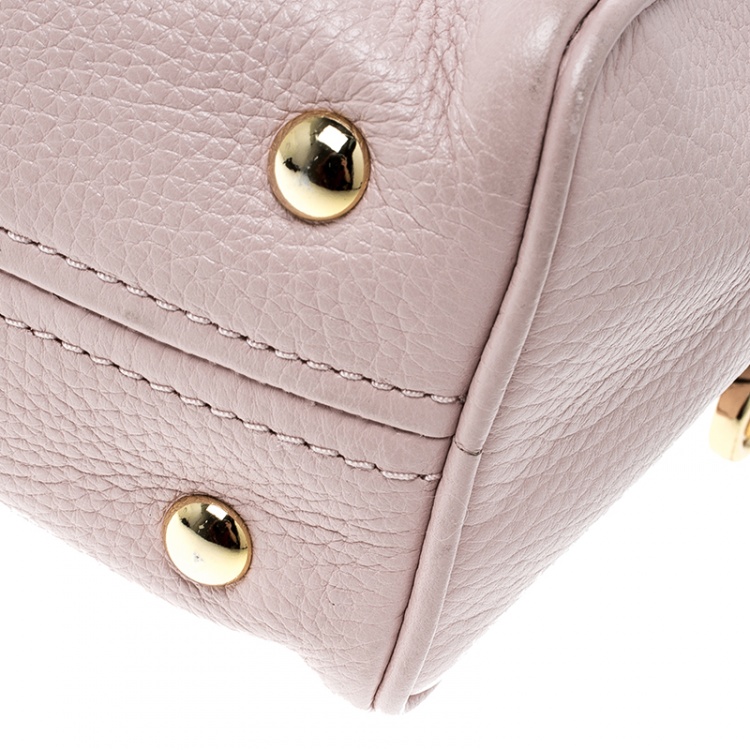 Pre Owned Michael Michael Kors Blush Pink Leather Bedford Tassel Satchel 
