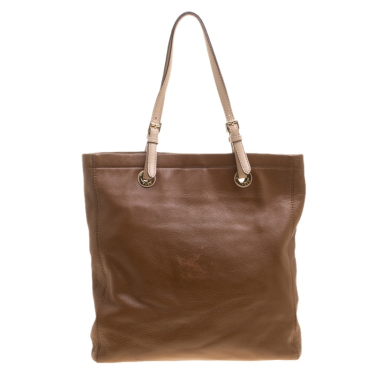 Pre Owned Michael Michael Kors Brown Leather Jet Set Tote