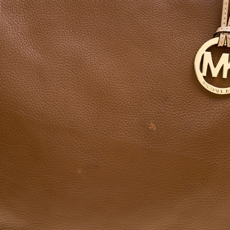 Pre Owned Michael Michael Kors Brown Leather Jet Set Tote