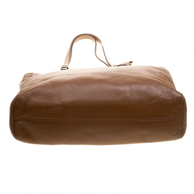 Pre Owned Michael Michael Kors Brown Leather Jet Set Tote