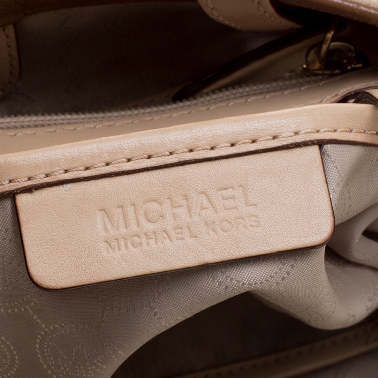 Pre Owned Michael Michael Kors Brown Leather Jet Set Tote