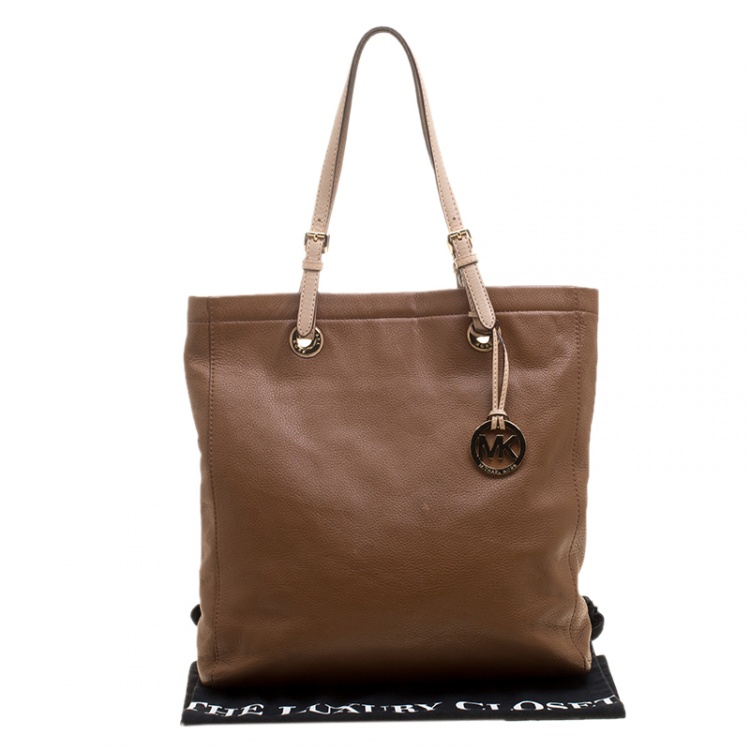 Pre Owned Michael Michael Kors Brown Leather Jet Set Tote