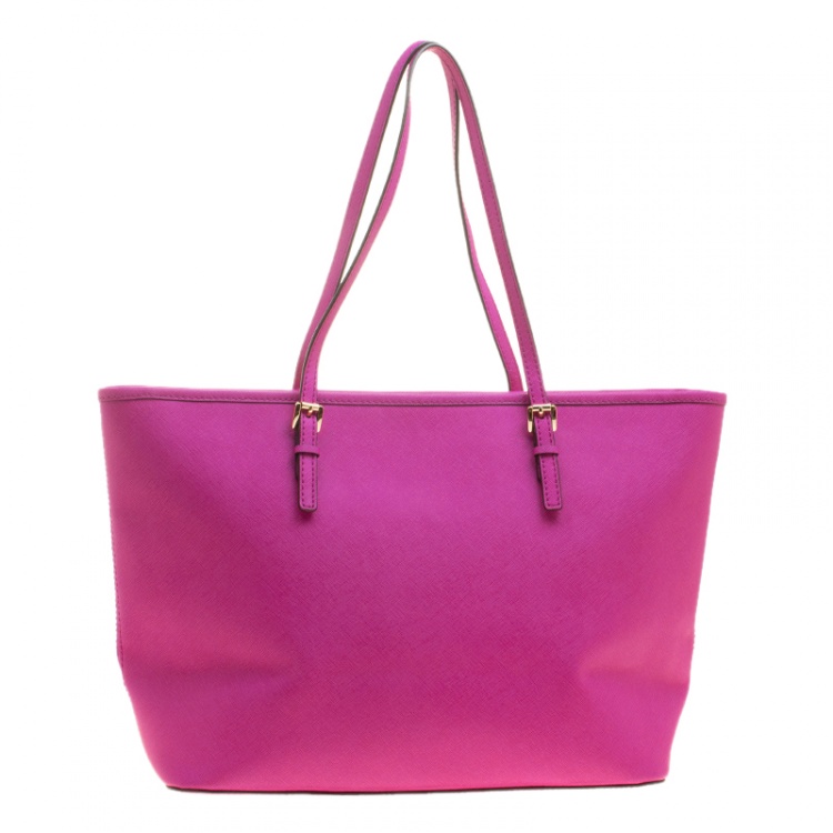 مملوكة مسبقًا Michael Michael Kors Hot Pink Saffiano Leather Jet Set Travel Tote