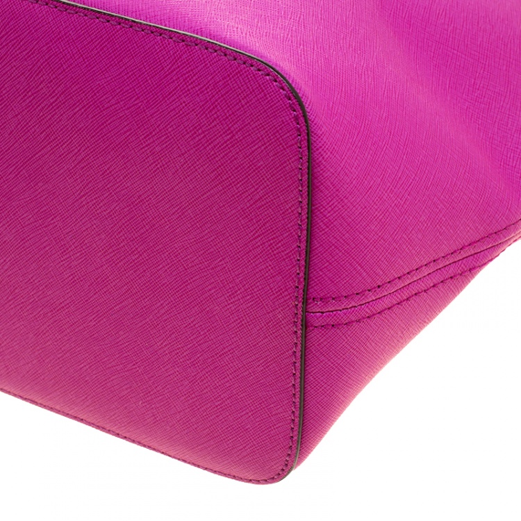 مملوكة مسبقًا Michael Michael Kors Hot Pink Saffiano Leather Jet Set Travel Tote