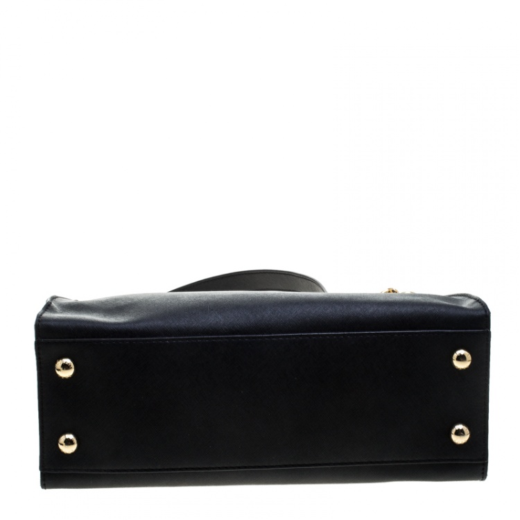 Pre Owned Michael Michael Kors Black Leather Hamilton Tote