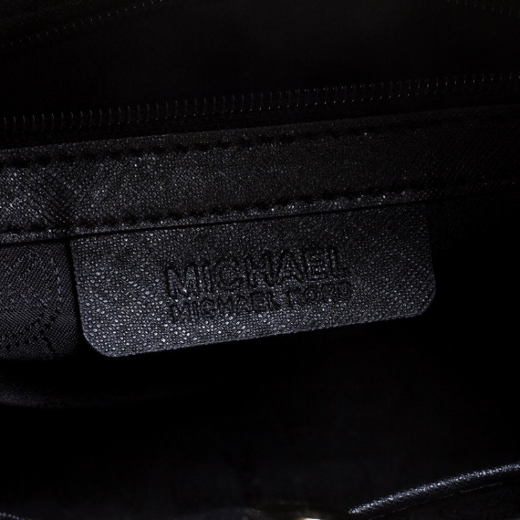 Pre Owned Michael Michael Kors Black Leather Hamilton Tote