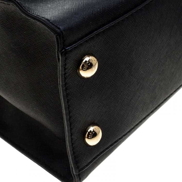 Pre Owned Michael Michael Kors Black Leather Hamilton Tote