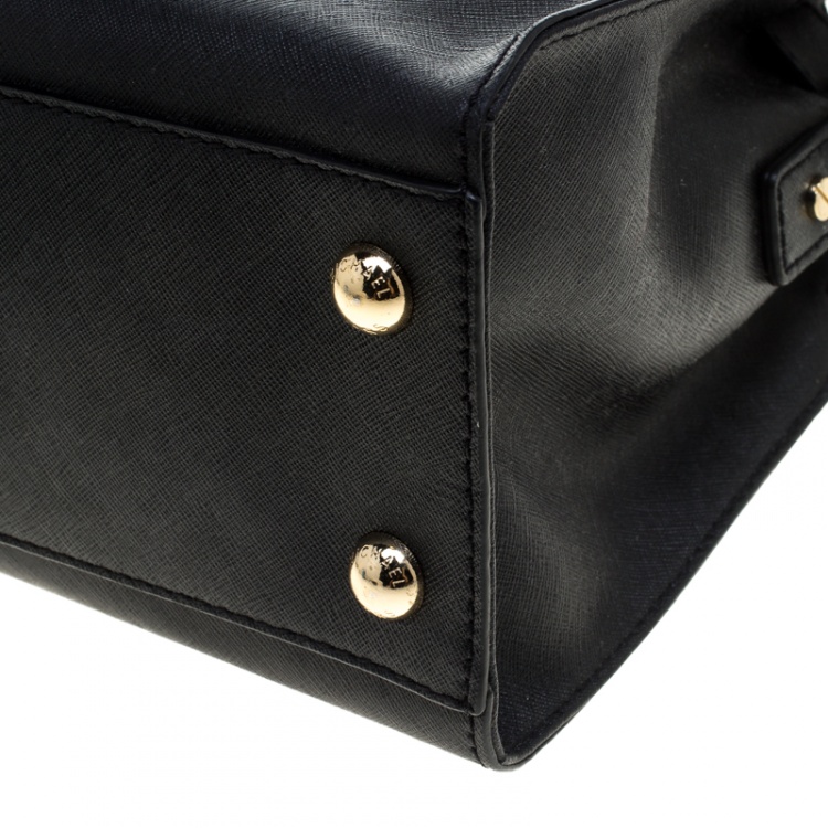 Pre Owned Michael Michael Kors Black Leather Hamilton Tote