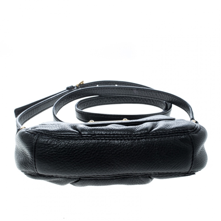 Pre Owned Michael Michael Kors Black Leather Crossbody Bag