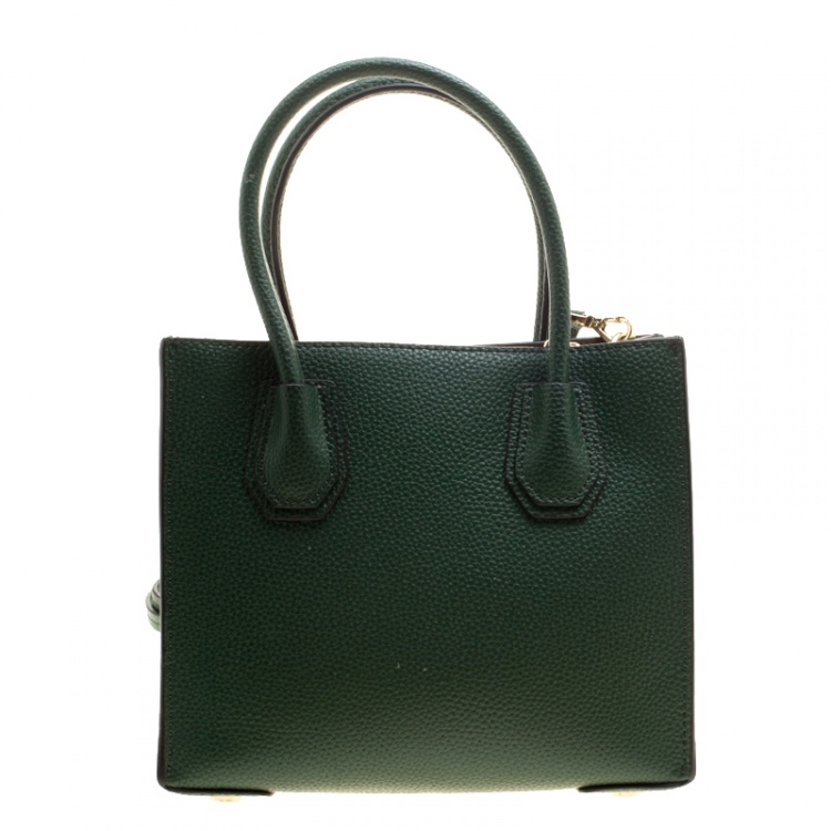 Pre Owned Michael Kors Green Leather Mercer Tote