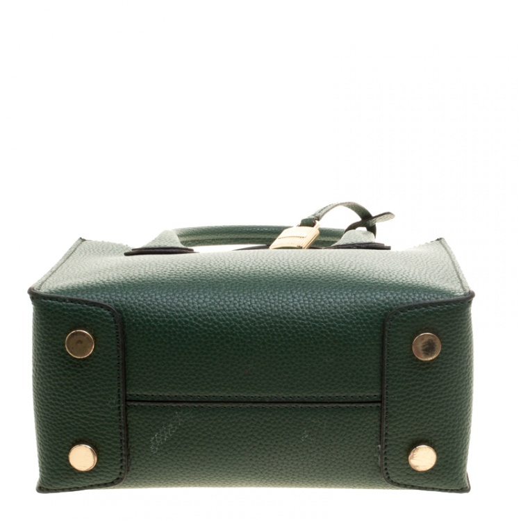 Pre Owned Michael Kors Green Leather Mercer Tote