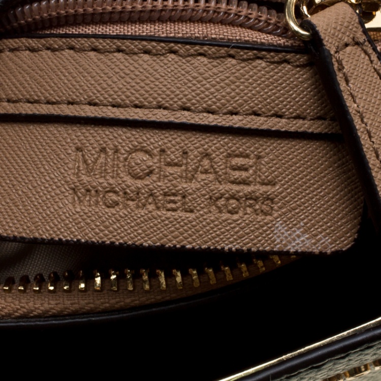 Pre Owned Michael Kors Green Leather Mercer Tote