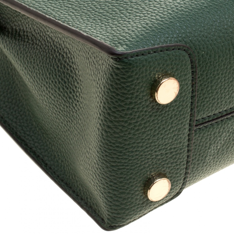 Pre Owned Michael Kors Green Leather Mercer Tote