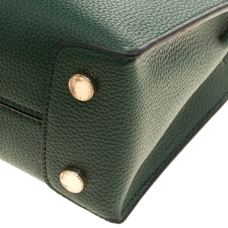 Pre Owned Michael Kors Green Leather Mercer Tote